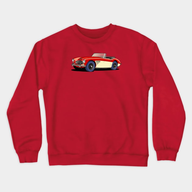 Two tone Austin-Healey 3000  in red and cream Crewneck Sweatshirt by Webazoot